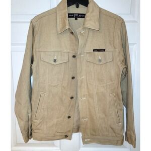 Vintage FNF Jean Jacket Adult Medium(10-12) Beige Denim Y2K Street Wear